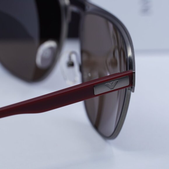 Emporio Armani EA2144 336673 Rectangle Sunglasses - Gunmetal/Burgundy - Picture 9 of 11